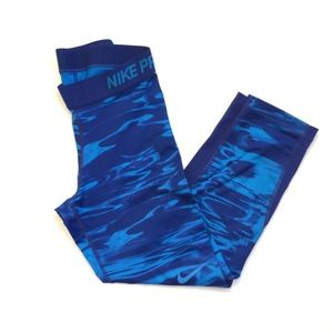 Nike Pro Dri Fit Water Ripples Blue XS Capris